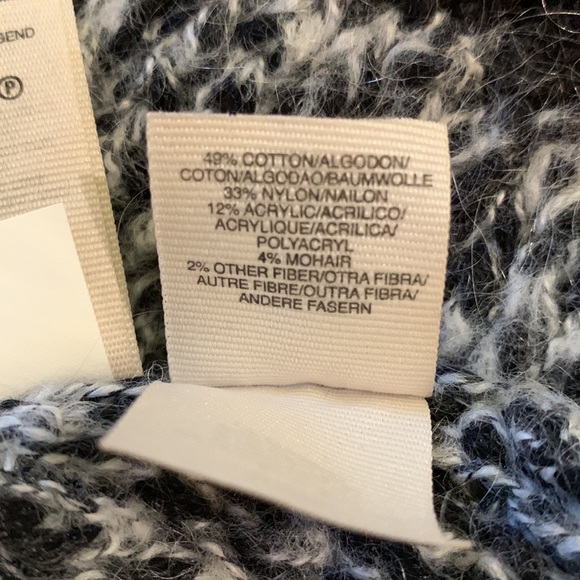 NWOT Rachel Roy Black and White Knit Cotton Mohair Blend Sweater Size XL - Picture 4 of 6